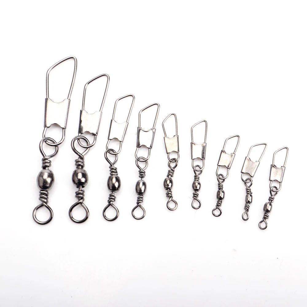 NGB 10PCS 4 # -22 #   Barril giratorio de pesca con señuelo para anzuelo a presión, Terminal de conector, tienda de aparejos de pesca