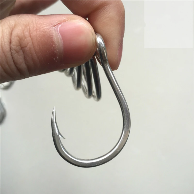 Mustad-anzuelos de Pesca 10881 originales, anzuelos de Pesca Jigging, anzuelo individual de océano con púas grandes con agujero, anzuelo de calamar, carpas, cebo duro, Pesca