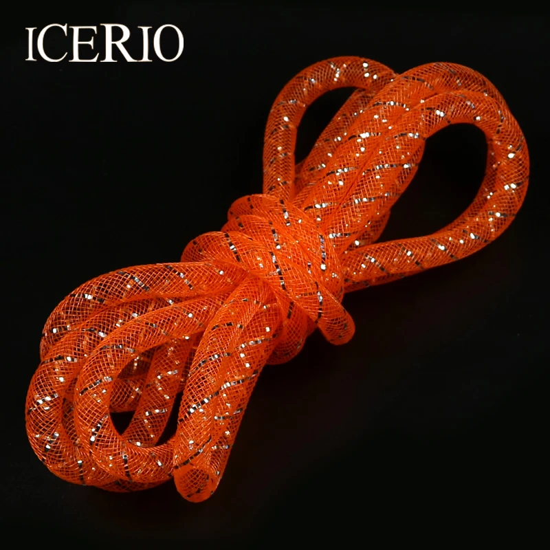 ICERIO 2 m/paquete 8mm oropel holográfico Multicolor Mylar tubo de malla tubo trenzado atado de moscas Minnow Material Flash corporal - imagen 2