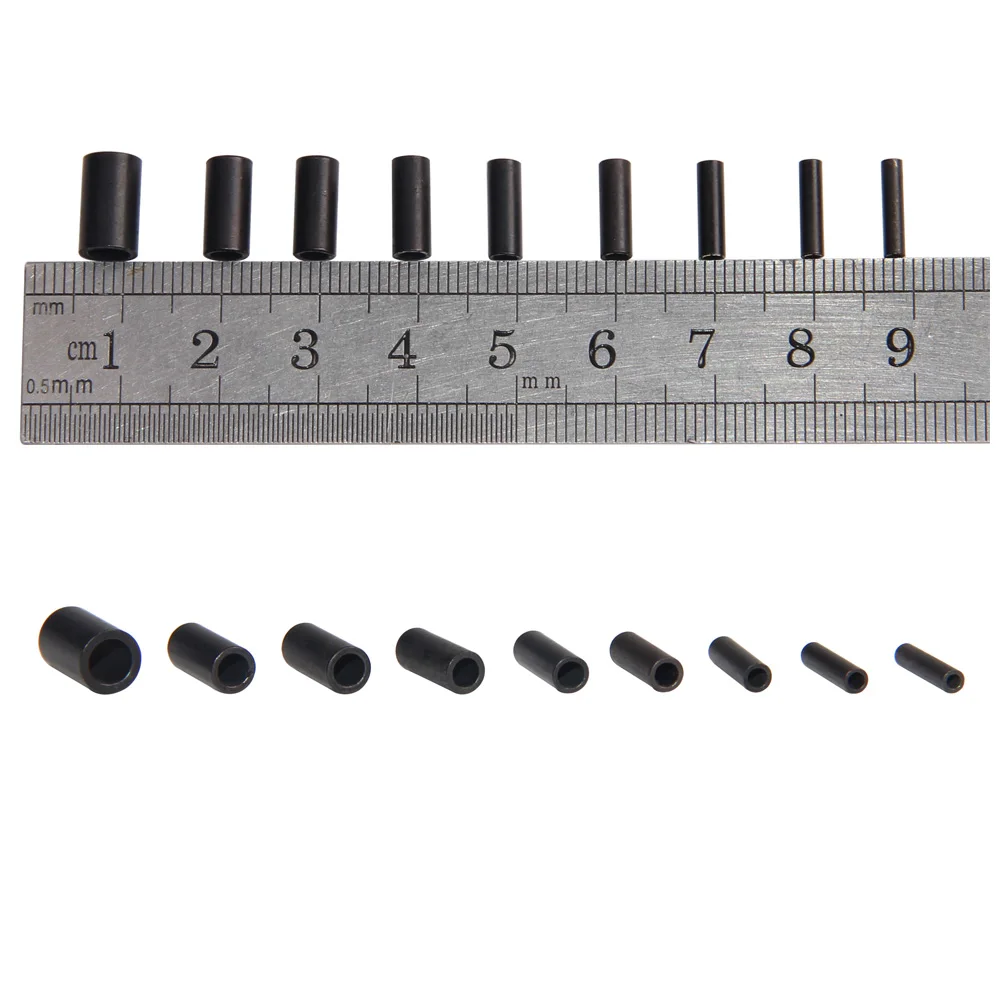 Shaddock Fishing 50 unids/bolsa tubo de pesca de cobre redondo negro mate tubo de alambre de pesca mangas de engarzado accesorios de línea de conector - imagen 5