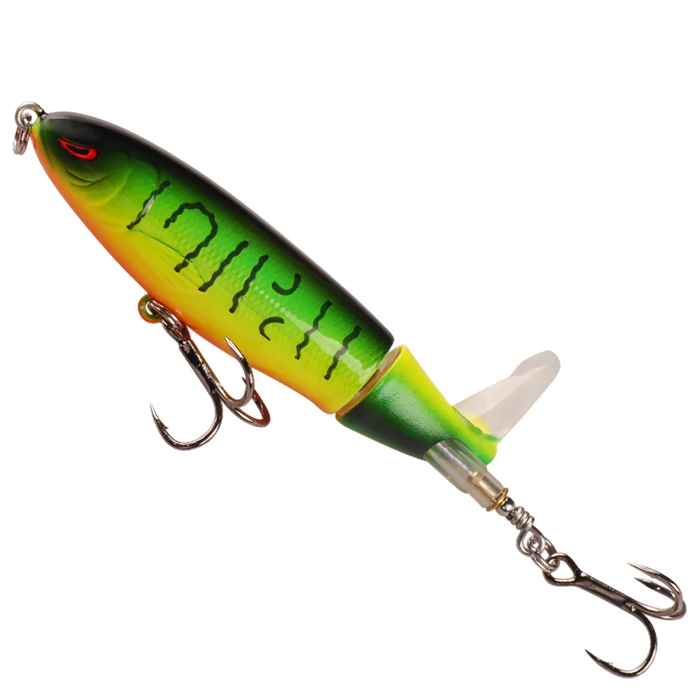 TAF Topwater-Cebo de lápiz de 90mm, 13g, 0,46 oz, Whopper Plopper, señuelo de pesca, hélice, cola giratoria, flotante, cebo Artificial Isca - imagen 3