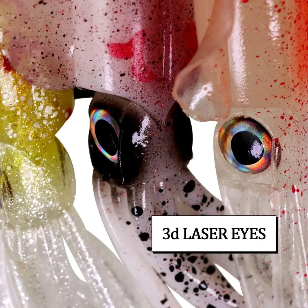 1 Uds. Señuelo suave faldas de calamar cebo señuelo de pesca pulpo barco pesca en el mar PVC goma Artificial cebo suave pesca Trolling Leurre - imagen 5