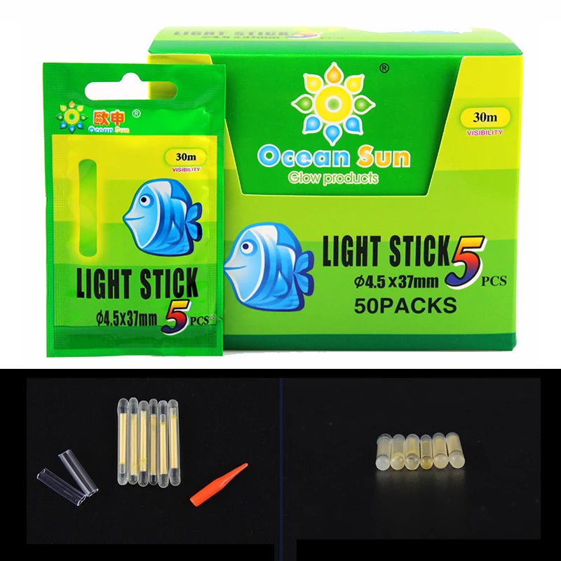 Simpleyi-Barra de luz fluorescente para flotador de pesca, 10 unidades, 20 unidades, 4,5x37mm, flotador nocturno, barra luminosa oscura, lotes útiles - imagen 2