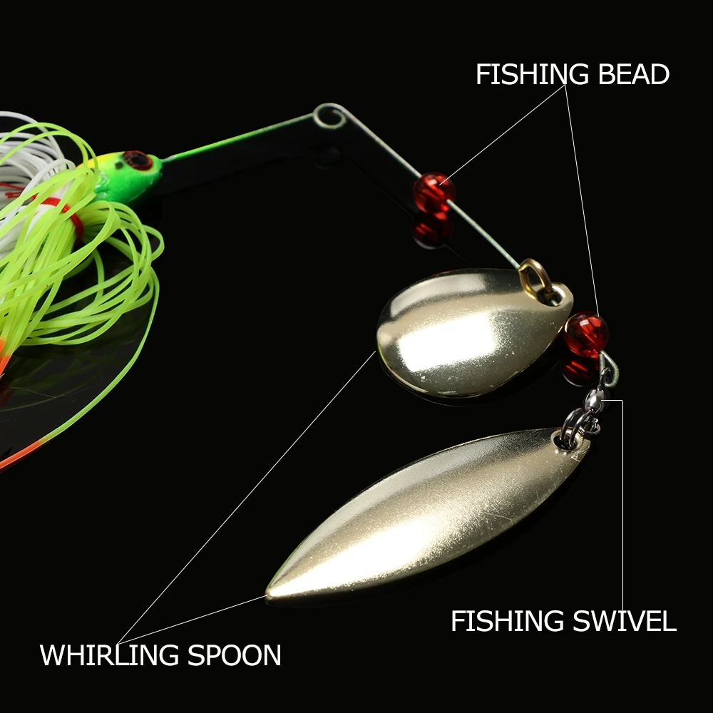 Goture-señuelo de pesca giratorio, cebo de plantilla de Metal de 17,5g, hojas giratorias, Lucio, lubina, carpa, aparejos de pesca, señuelo duro - imagen 4