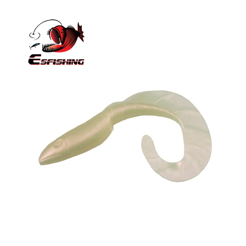 ESFISHING calidad dragón cerdo 90mm 10 Uds realista sola larva cola Isca Artificial suave silicona cebo Pesca señuelo de Pesca aparejos - imagen 4