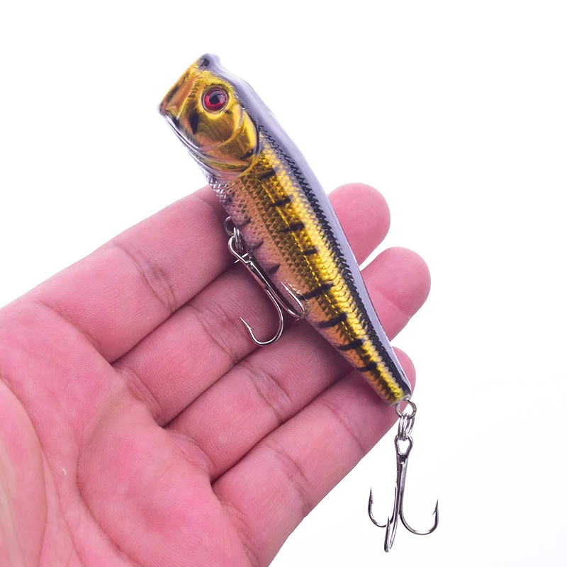 Señuelo de Pesca Topwater Popper, 1 unidad, 8,5 cm, 14,2g, Swimbait Wobblers, cebo duro Artificial, Crankbait Isca Bass, aparejos de Pesca - imagen 5