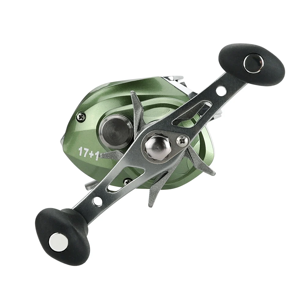 Carrete de pesca de cebo Casting, 17 + 1BB, Ratio 7,1: 1, sistema de freno Dual, señuelo de potencia de arrastre de 8kg, aparejos de pesca de agua salada - imagen 2