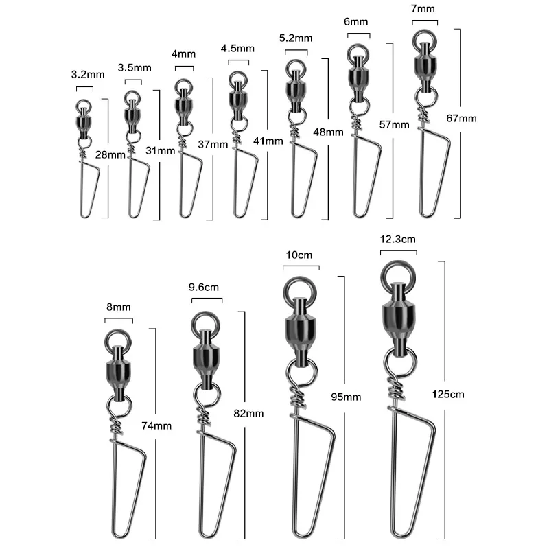 Rodamiento de soldadura giratorio Snap accesorios de conector de señuelo de pesca conectores rápidos en forma de arco anillos de rotación lote 10 piezas en venta - imagen 5