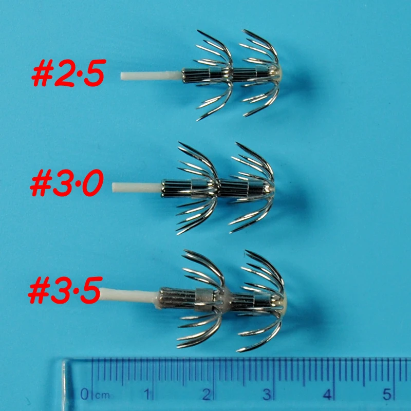 Bimoo 10PCS Pulpo / Calamar Jig DIY Gancho # 2.5 # 3.0 # 3,5 señuelo de calamar anzuelos DIY accesorio de pesca - imagen 2