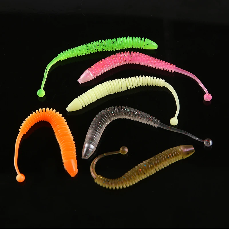 20 piezas 1,1g 8cm olor a pescado gusano suave camarones pescado océano Rock señuelo lubina Jerkbait olor a camarones Wobblers carpa Pesca Peche señuelo suave - imagen 5