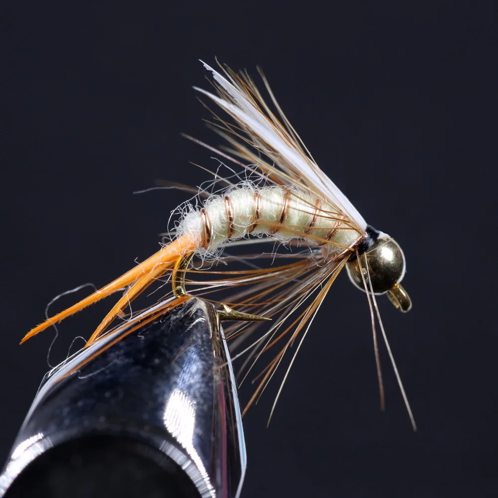 Wifreo-señuelo de pesca con cabeza de latón, 8 unidades, tamaño 12, 14, Prince, Nymph, Stonefly, Caddis Fly, negro, Morado, marrón, blanco - imagen 2