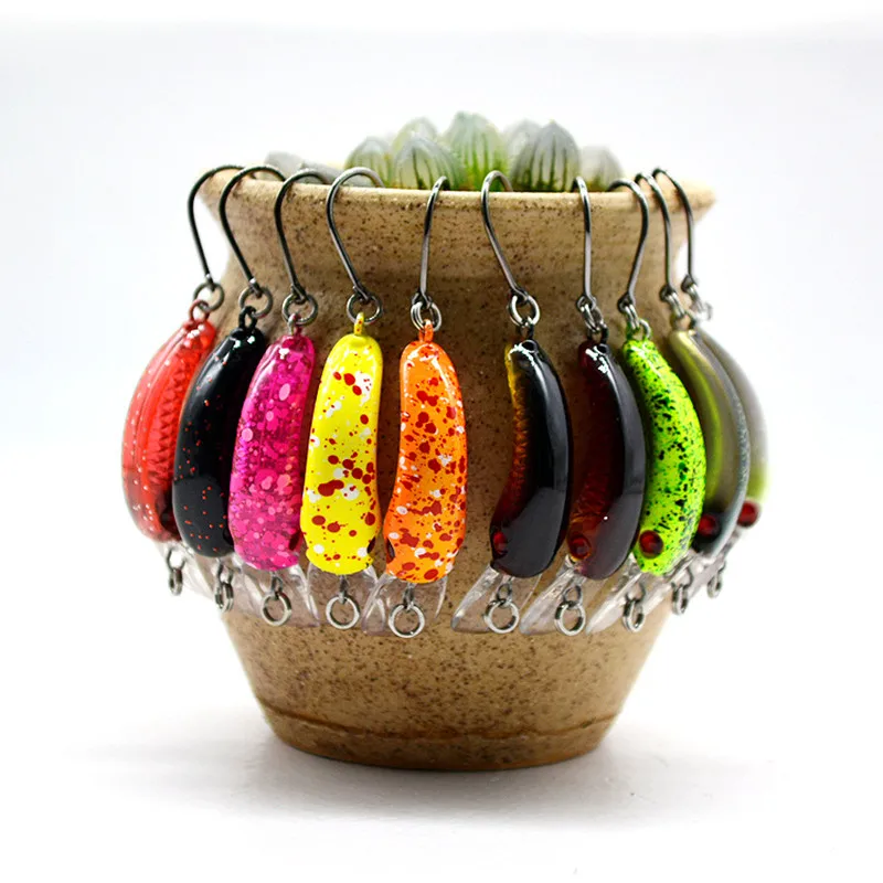 Mini pececillo de pesca, plantillas de un solo anzuelo, 3,7 cm/1,5g, anillo conector reforzado, señuelo duro Artificial, 1 pieza en oferta - imagen 2