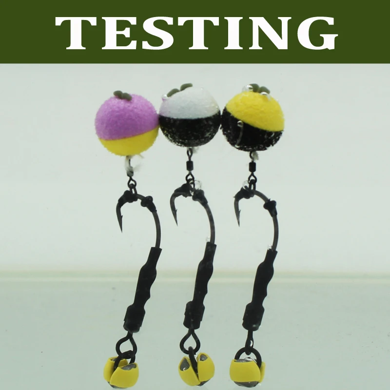 Boilies de pesca de carpa, cebo de espuma Duo, Boilies emergentes, bola, cebo de imitación negro y amarillo para pelo de carpa, aparejo alimentador Zig, 15 Uds. - imagen 5