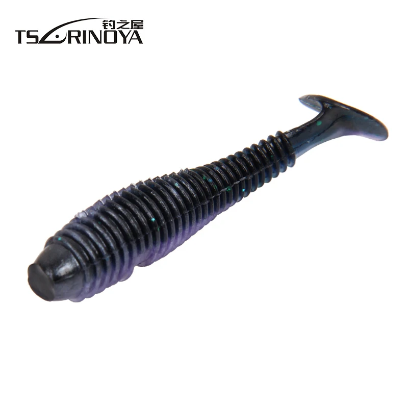 TSURINOYA-señuelo de Pesca de silicona Artificial, cebo blando de 6 piezas, 75mm, 3g, cola en T, gusano, lubina, Wobbler, Pesca Leurre Peche Swimbait - imagen 5