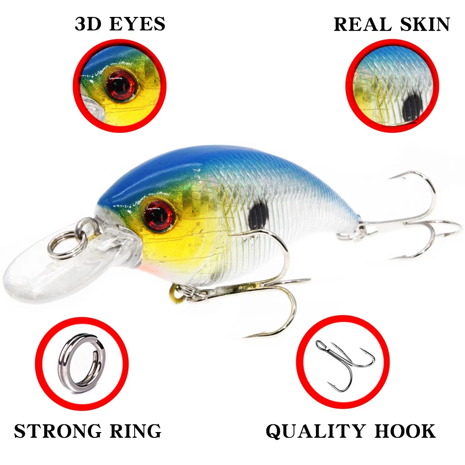 Señuelo de pesca para lubina, cebo de plástico flotante lento, anzuelos triples, 1 ud., novedad, oferta especial - imagen 3