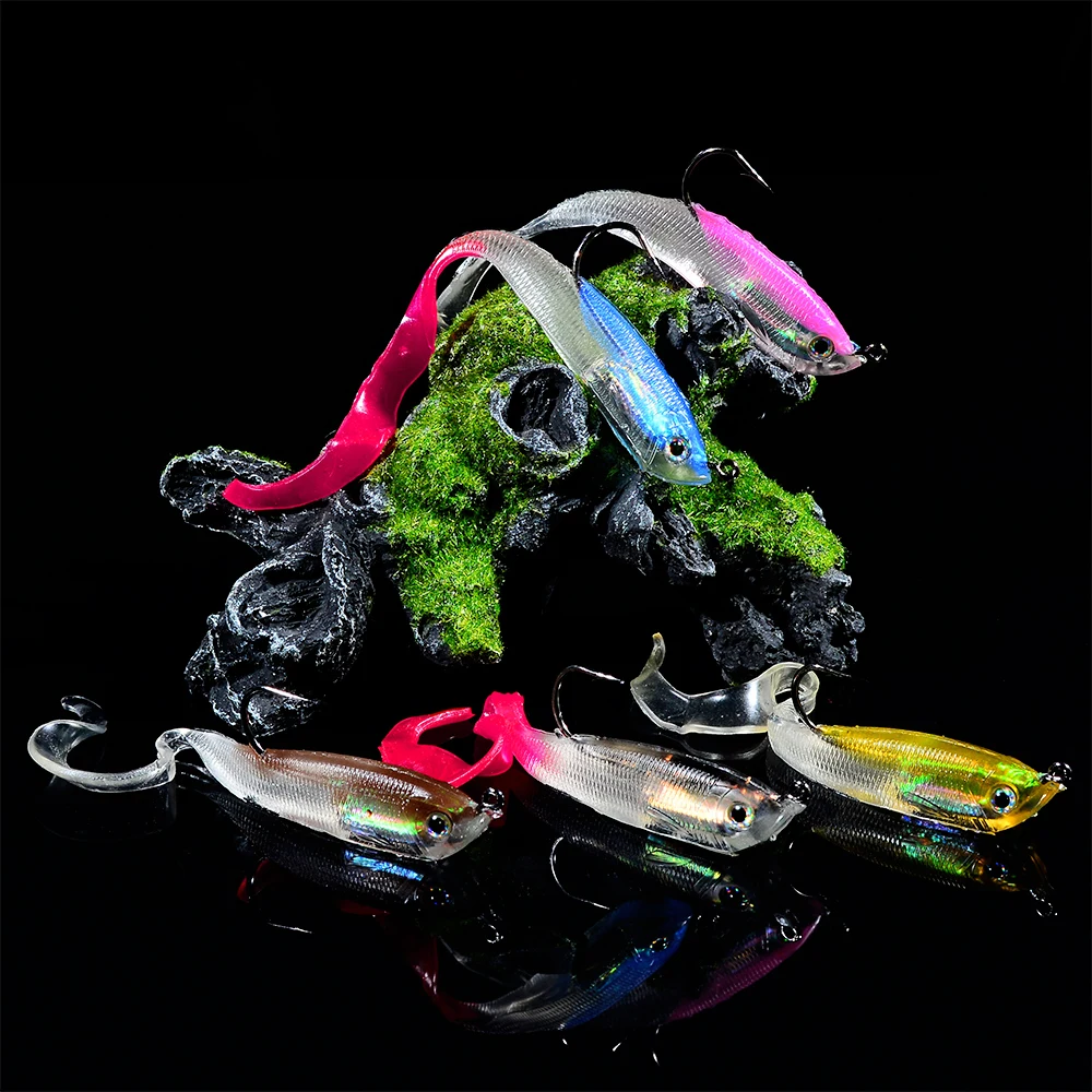 VALHALLA-señuelo de Pesca suave, cebo Artificial de silicona, aparejos de Pesca de carpa, 11,5 cm-15,5g, 5 unids/lote - imagen 4