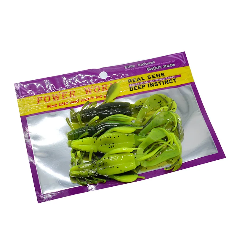 Señuelos de pesca de doble Color, cebo suave de camarón alienígena, gusano, cola de hoz única, señuelo Artificial, 10cm/10,5g, lote de 4 piezas en oferta - imagen 5