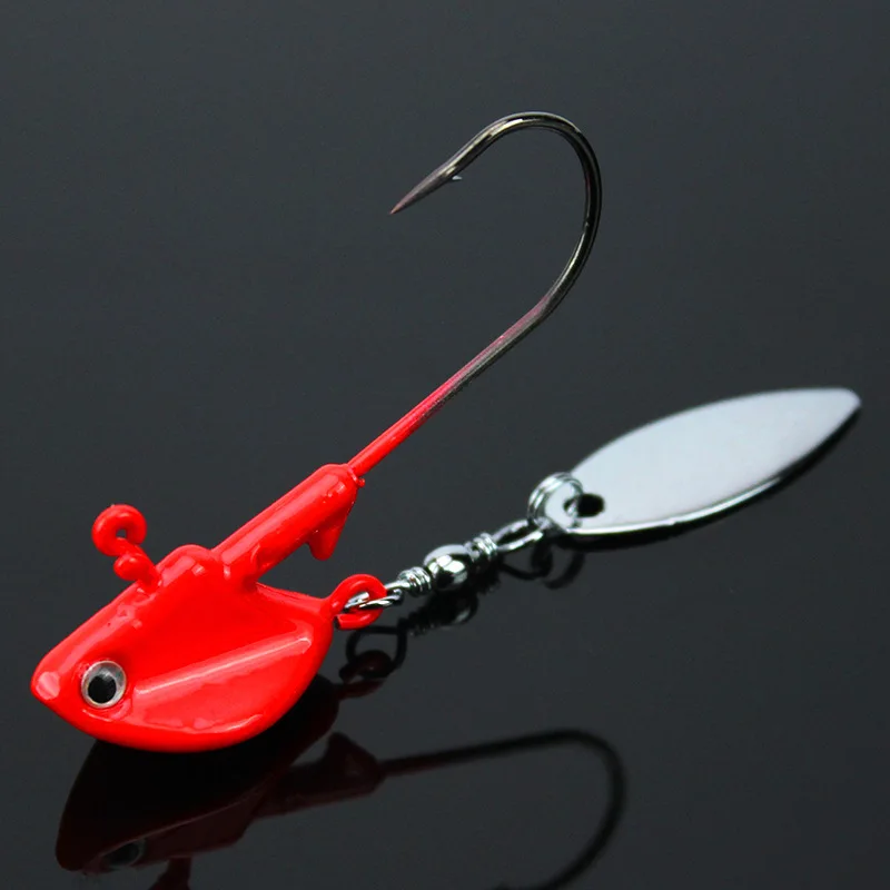 Fishing Jig Head Hook Lure Accessories 6g 10g 12g 14g Sinking Fish Jigs with Spoons Soft Bait Worm Single Hooks 2-3 Pieces Bag - imagen 5