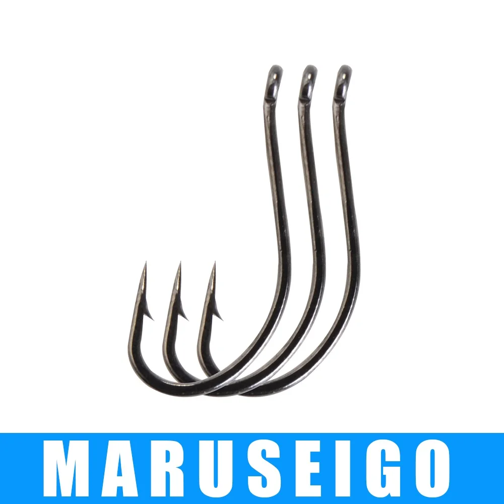 Juego de anzuelos de pesca individuales con anillas MARUSEIGO, 3 paquetes, 21-30 Uds., anzuelo de carpa de acero rico en carbono 4-16 #   Anzuelo de carpa con púas y ojo
