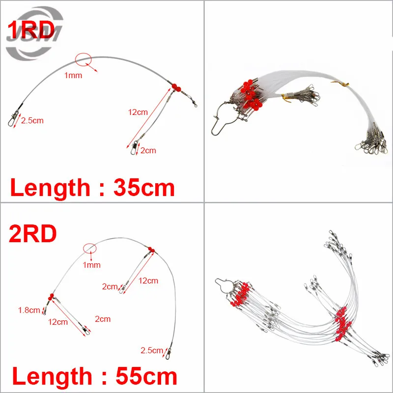12 Uds. Aparejos líderes de pesca de monofilamento, alambre líder de nailon, aparejos inferiores, aparejo de tiro caído de alta resistencia, aparejos de pesca para Surf - imagen 4