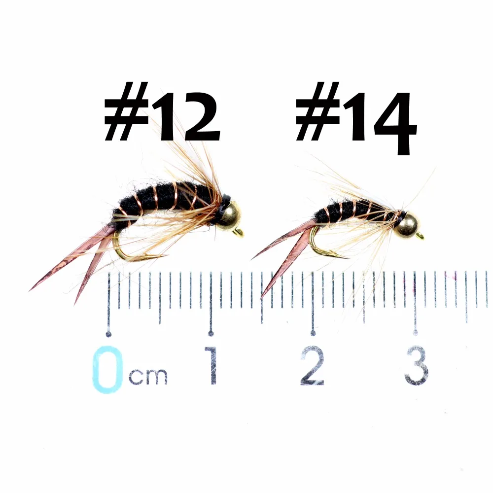 Wifreo-señuelo de pesca con cabeza de latón, 8 unidades, tamaño 12, 14, Prince, Nymph, Stonefly, Caddis Fly, negro, Morado, marrón, blanco - imagen 5
