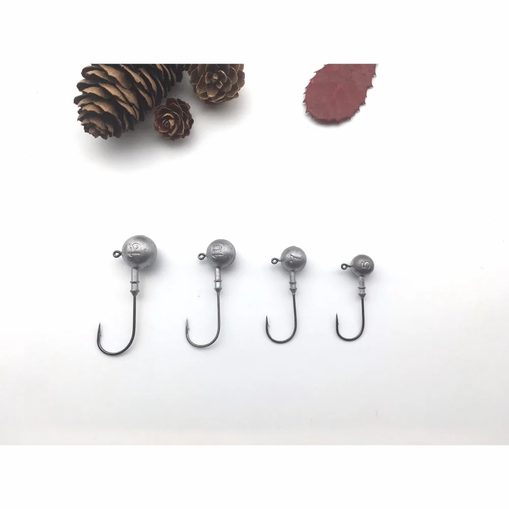 Anzuelo de cabeza de plantilla de bola redonda, accesorios para señuelos blandos, anzuelo Mustad 32627, 3/5/7/10/15g, lote de 5 piezas - imagen 3