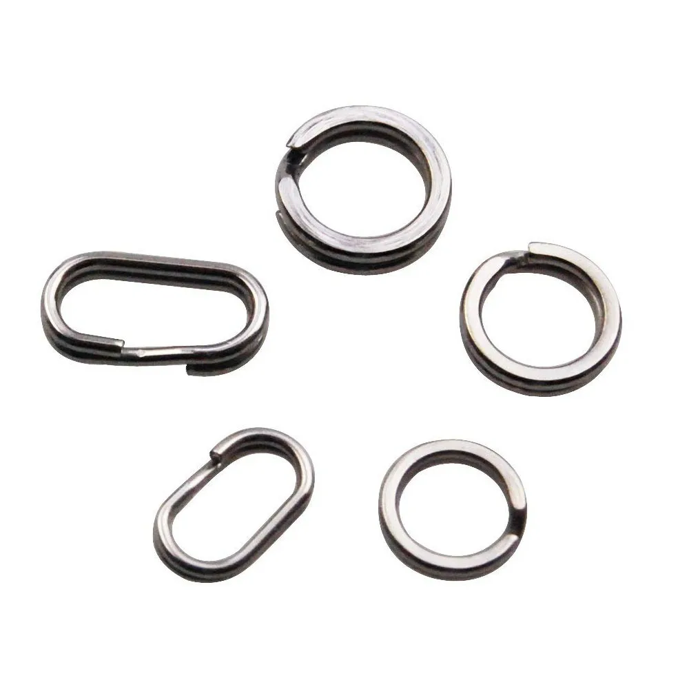 Anillo dividido de acero inoxidable resistente, conectores de señuelos, aparejos de pesca, juego de Arte y manualidades DIY con caja, 50 unids/caja - imagen 4