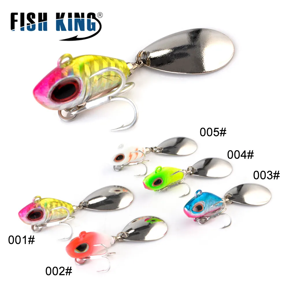 FISH KING-señuelo de pesca en hielo, 1 unidad, 10g/15g, señuelo de pesca en hielo de invierno, anzuelos de pesca de 29mm/34mm, cabeza VIB, señuelo de lubina, Jigging - imagen 5