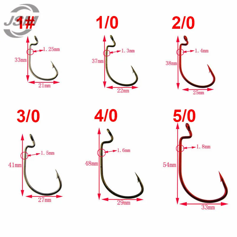 JSM-anzuelos de pesca de acero de alto carbono, 150 piezas, 7316, gusano de plantilla de compensación, juego de anzuelos de pesca fuertes con caja de tamaño 1, 1/0, 2/0, 3/0, 4/0, 5/0 - imagen 3