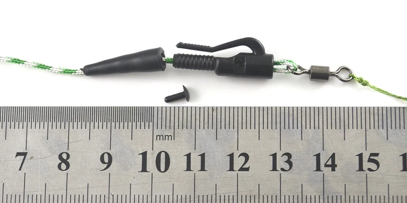 MNFT 1 pesca de carpa hecha a mano, sedal de pesca con núcleo de plomo listo, aparejos de pelo atados, líder trenzado, alimentador grueso, anzuelo de púas, tamaño 7 #   -12 # - imagen 3