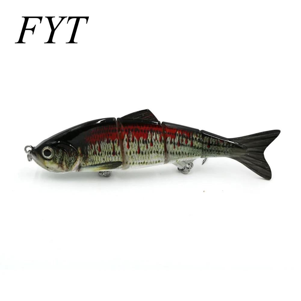 Wobblers-señuelo de pesca realista, 12cm, 19g, 4 segmentos, Swimbait, Crankbait, cebo duro lento con 6 ganchos artificiales - imagen 4