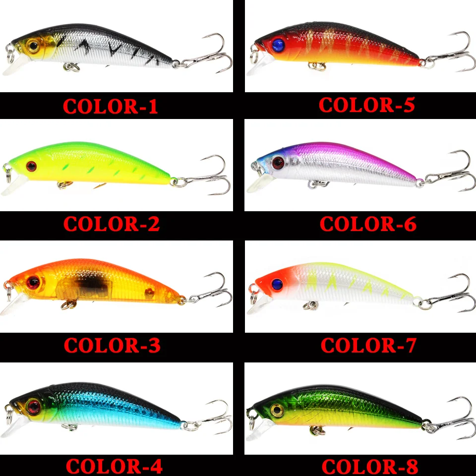 Señuelos de plástico duro para pececillos, cebo Artificial Crankbait, aparejos de Pesca, 7CM/7,6G