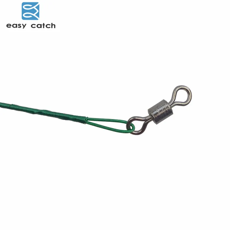 Easy Catch-Hilo de pesca de acero inoxidable, alambre recubierto de nailon verde, líder de 20cm, 25cm, 50 unidades - imagen 2