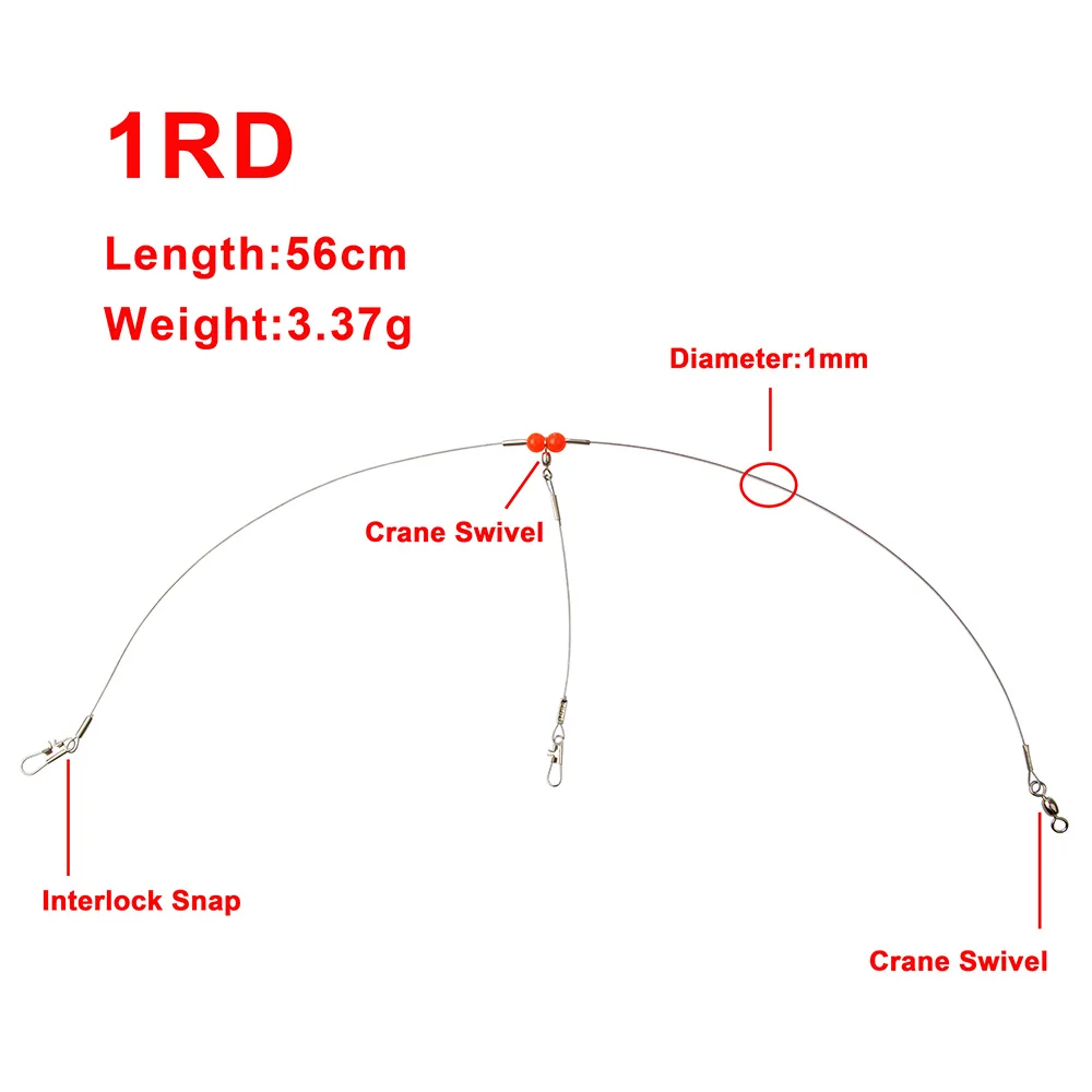 Hyaena-Alambre de pesca de acero inoxidable, guía de línea de alambre de pesca con 2 broches giratorios de brazo, herramienta de aparejos de pesca, 24 unids/lote