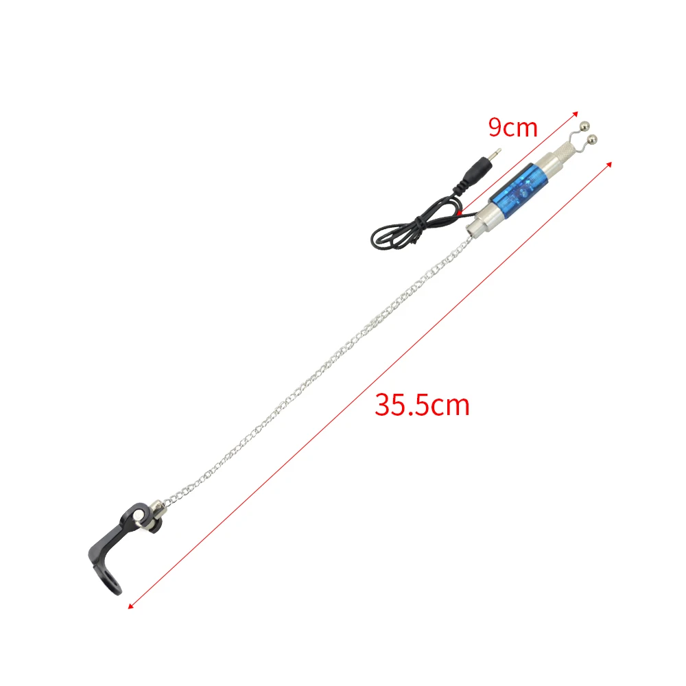 Hirisi 2 piezas de swingers de pesca de carpa indicador iluminado LED de acero inoxidable para aparejos de alarma de mordedura de pesca - imagen 5