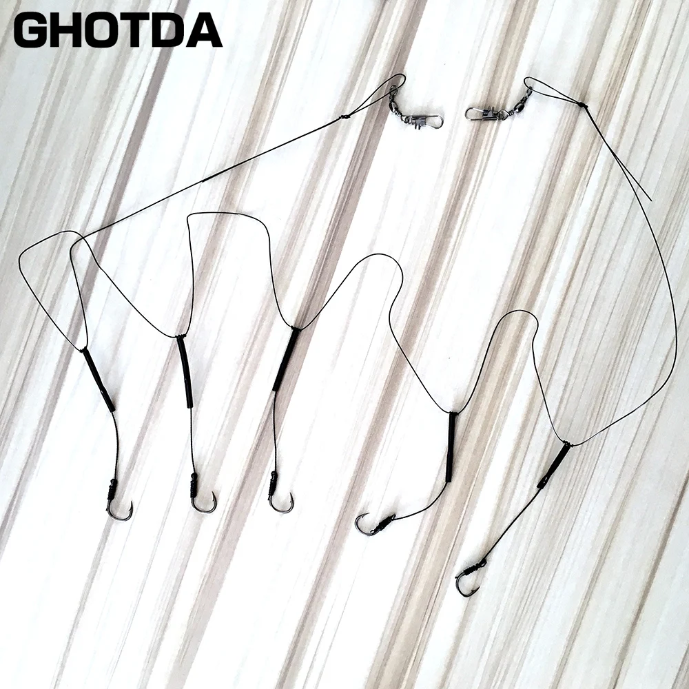 Anzuelos de acero inoxidable, aparejos de pesca giratorios, anzuelos de cuerda con Círculo - imagen 5