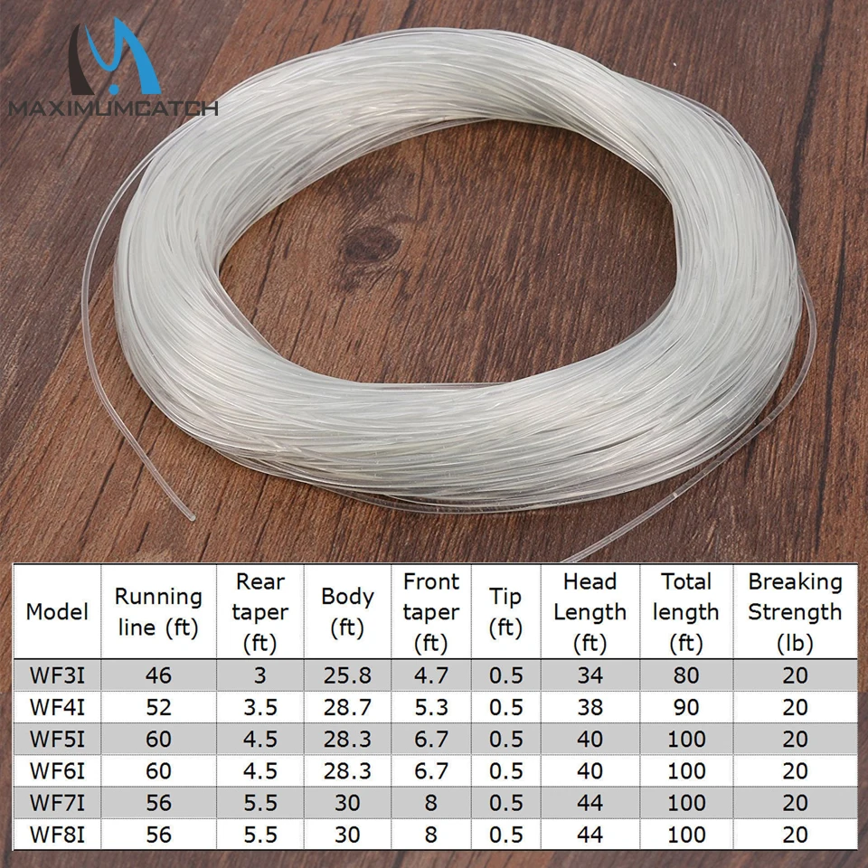 Maximumcatch 4-8WT Peso hacia adelante Línea de pesca con mosca intermedia Línea de mosca intermedia transparente/azul - imagen 3