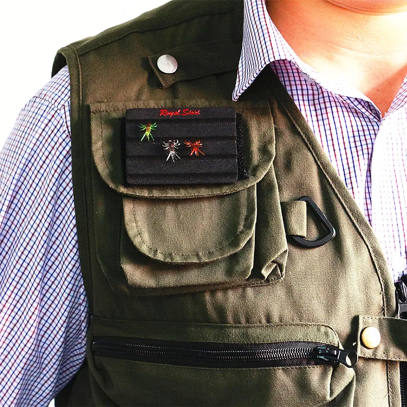 Royal Sissi 5 unids/set parche de espuma para mosca, peto EVA de espuma ondulada con pegatina de bucle de gancho, accesorios de pesca con mosca trasera, gancho protector - imagen 3