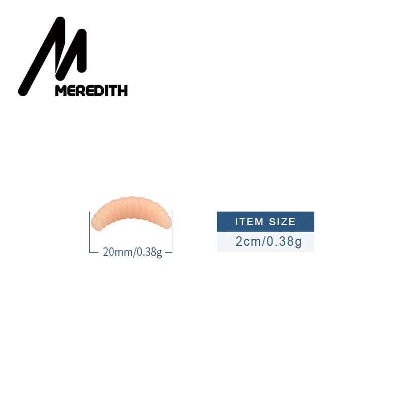 ¡¡VENTA CALIENTE de Meredith!! 50 Uds 100 Uds 150 Uds 200 Uds 2cm 0,38g larva cebos de señuelo suave olor a gusanos brillo camarones Señuelos de Pesca - imagen 2