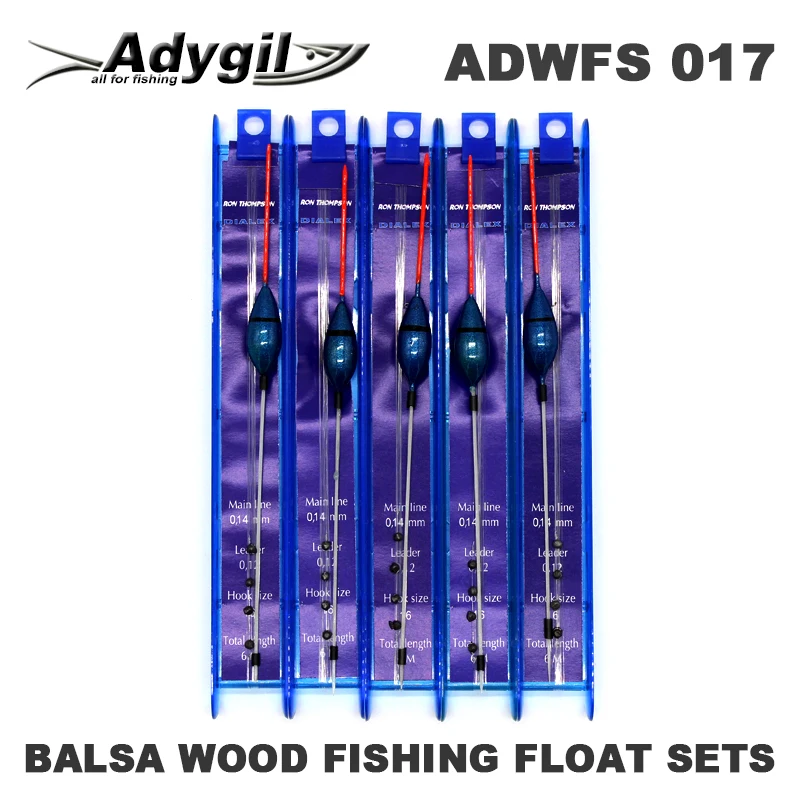 Adygil ADWFS 017 – Flotadores de pesca de madera Balsa con línea y gancho - imagen 3