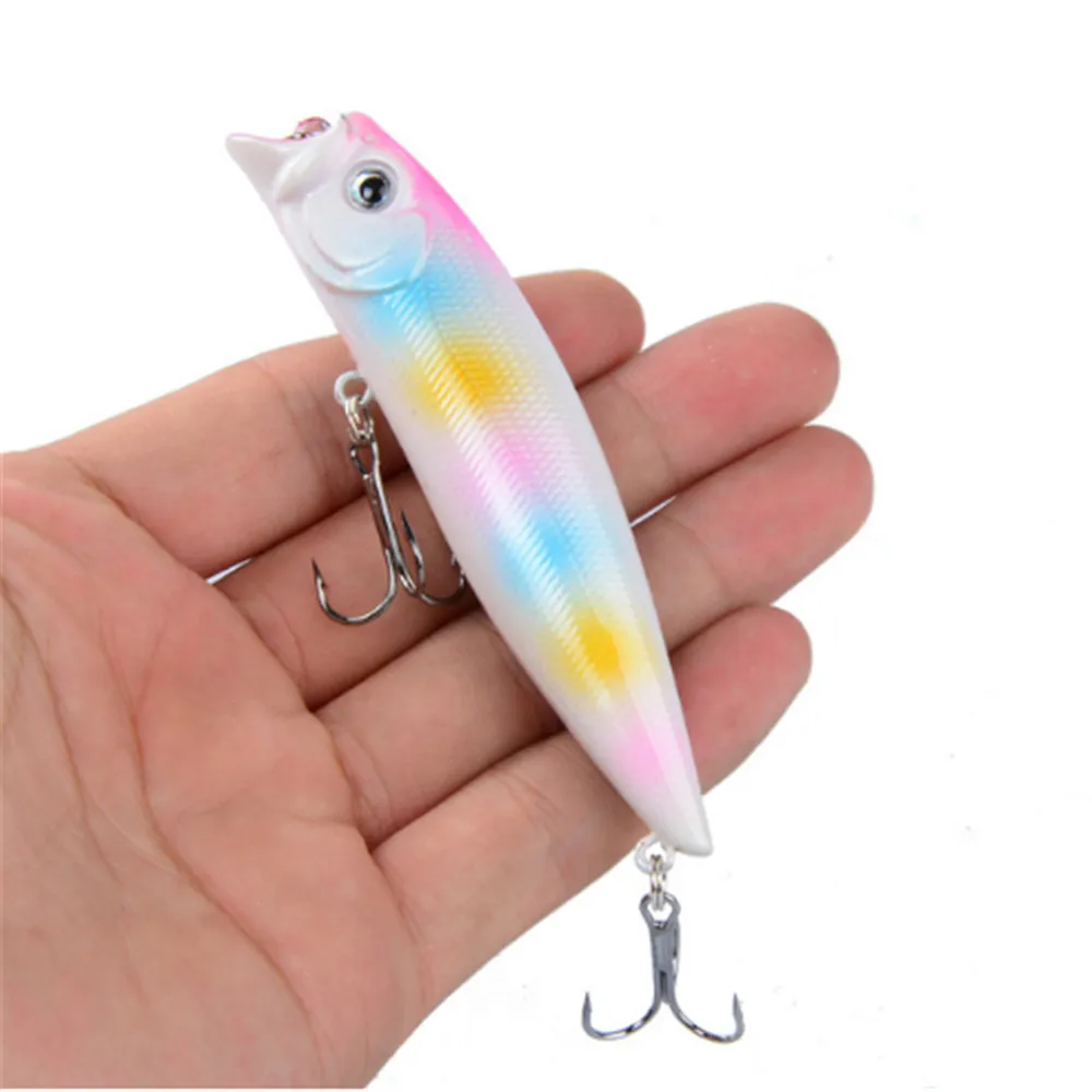 Señuelos de Pesca Popper, cebo duro de pesca Topwater de 9,2 cm/11,5g, 5 colores disponibles, cebo Crankbait Wobbler de plástico para peces Swimbait, 1 ud. - imagen 5