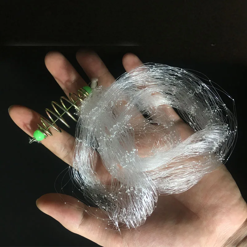 Nuevo diseño de red de pesca de resorte de cobre, cuentas luminosas, señuelo de pesca giratorio, anzuelos de pesca, aparejos de pesca - imagen 3