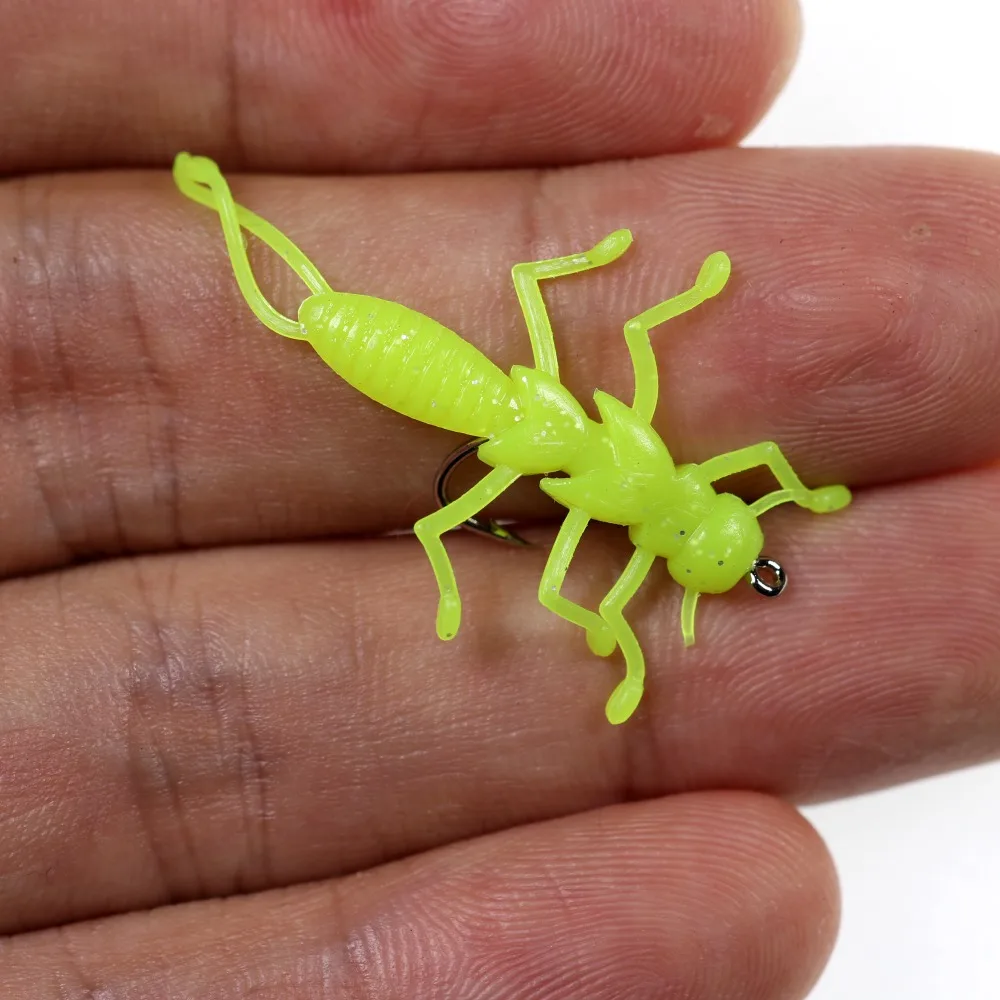 Bimoo-señuelo de pesca Stonefly, 10 unids/paquete, para pesca de trucha Crappie, multicolor, 35mm, con gancho - imagen 3