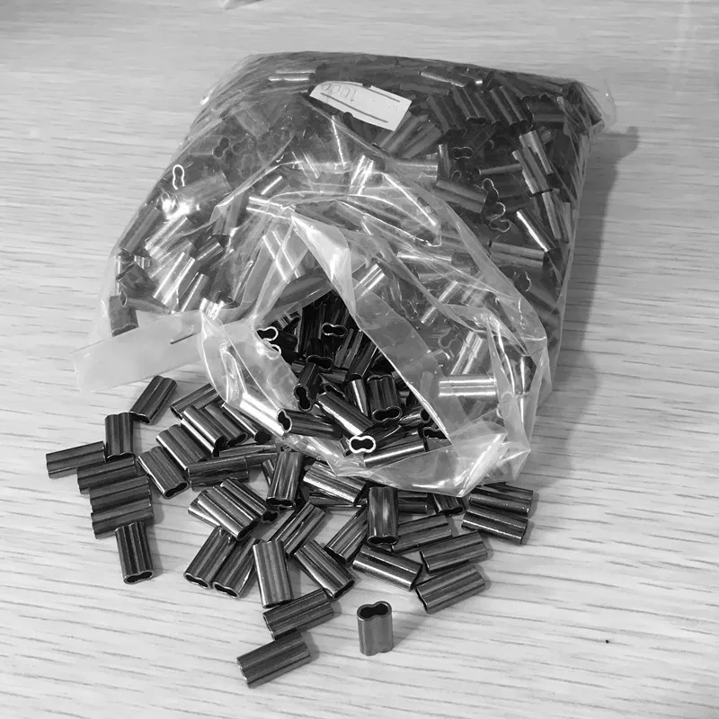 Sedal de pesca de acero inoxidable, manguito de crimpado de aluminio, tubo de Clip de cobre, Mangas de crimpado de barril de cobre, 10 piezas - imagen 5