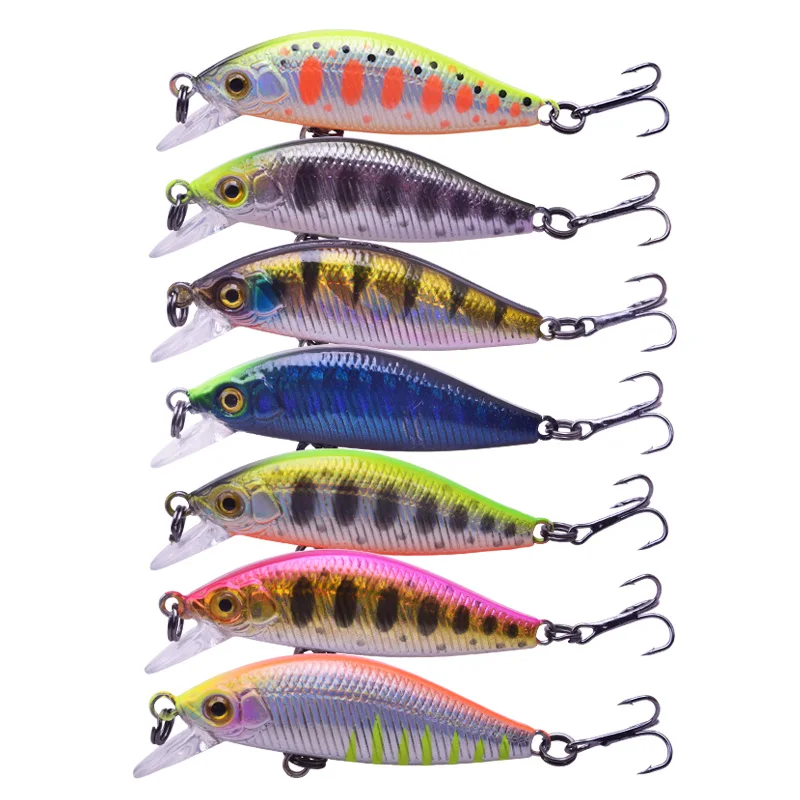 WDAIREN-Mini señuelo de pesca Minnow, 5cm, 3,2g, cebo duro Wobblers Crankbait para Señuelos de Pesca, anzuelo japonés, aparejos artificiales FA-502 - imagen 3