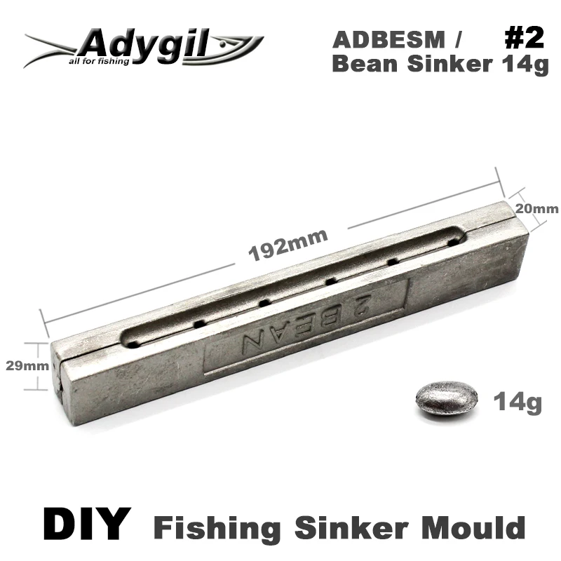 Molde plomada frijol de pesca Adygil para bricolaje - imagen 5