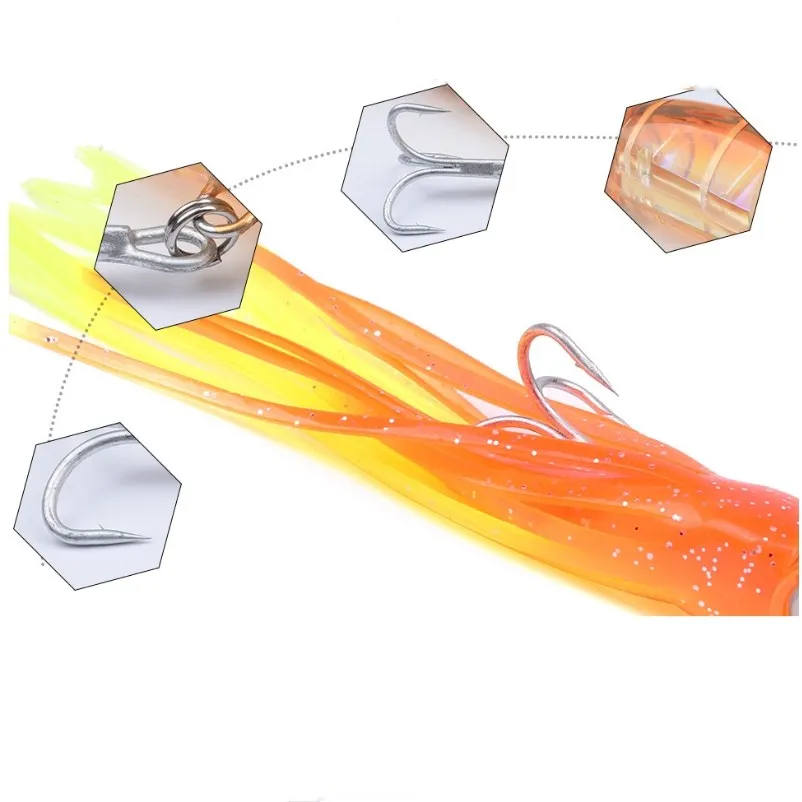 1 Uds cebo para pescar pulpo cebo duro de calamar Wobbler 12 cm/20g 6 colores disponibles Octopus Crank cebo para Lucio ojos 3D - imagen 3