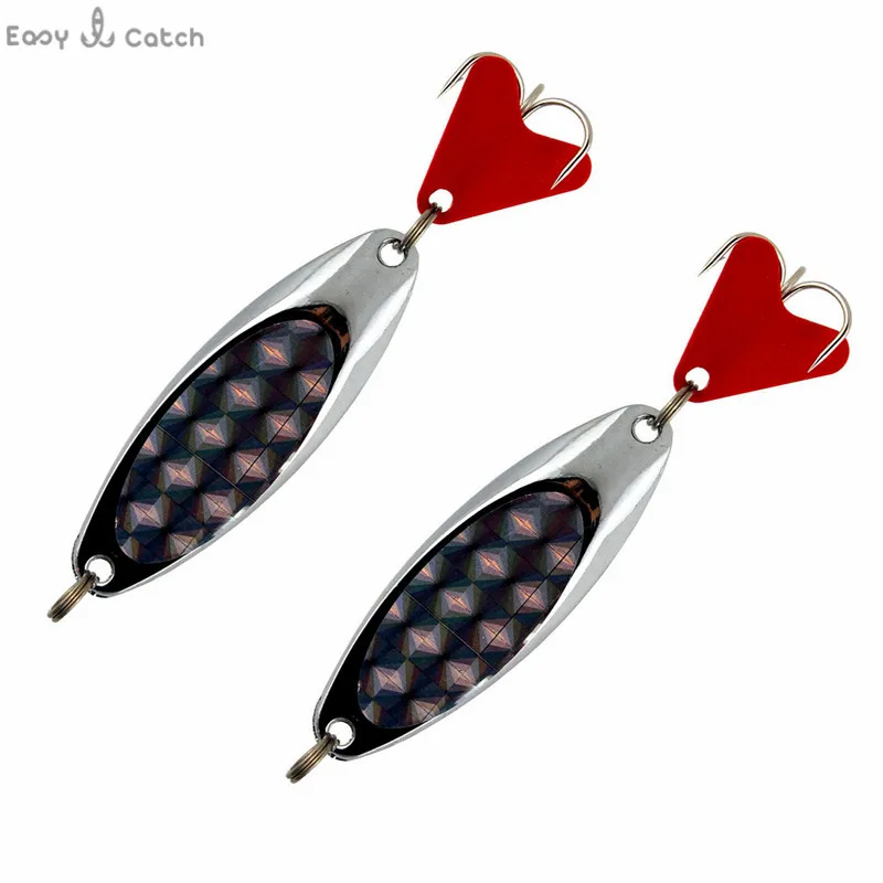 Señuelos de Pesca de cuchara de Metal duro, cebo giratorio de alambre de pesca de agua dulce y salada, para curricán, Wobblers de pesca de plata de China, 10 Uds. - imagen 2