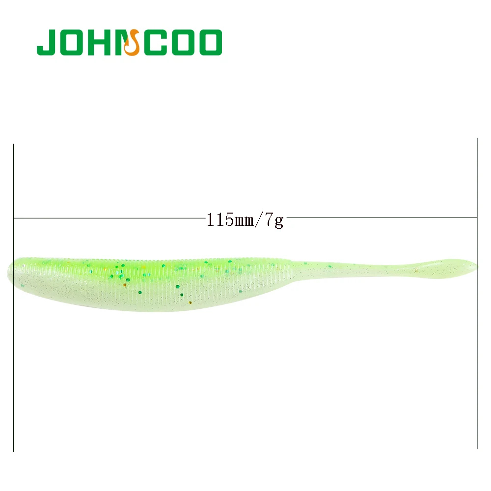 JOHNCOO-Cebo de silicona Swimbait para pesca de lubina, señuelo Artificial suave de 115mm y 7g, aparejos de pesca, 6 unidades por lote - imagen 2