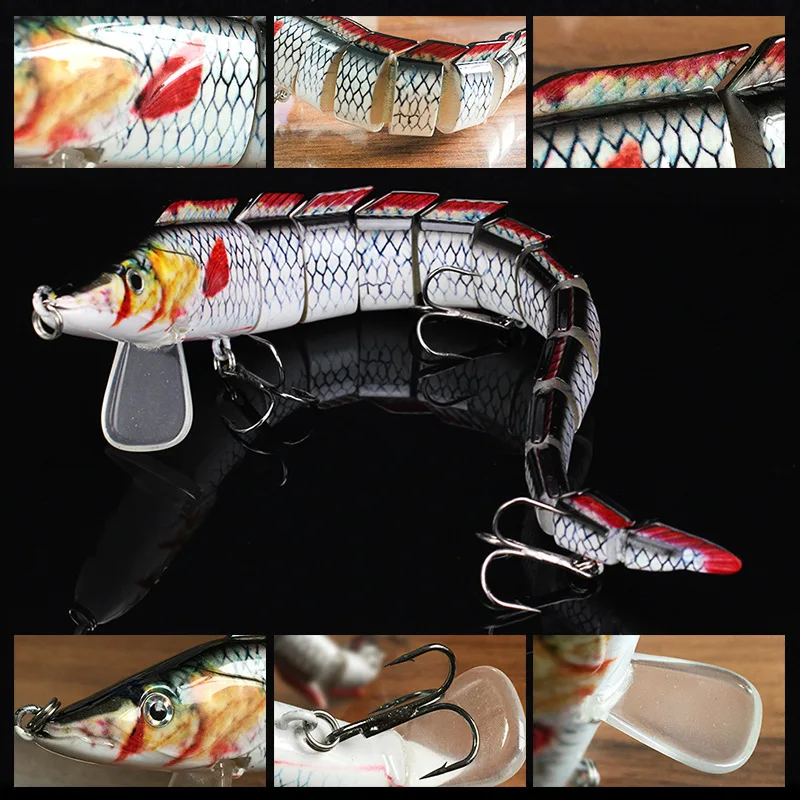 Señuelo artificial de pesca Swimbait 8 segmentos cebo articulado señuelos de plástico hundimiento lento 1 pieza VENTA - imagen 5